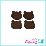 LABEL TAG - BEAR LEATHER GOODS - COFFEE/BROWN COLOR (4PCS PER 1 PK)